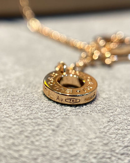 [Glow Muse]DREAM MOP DIAMOND PAVED PINK GOLD NECKLACE