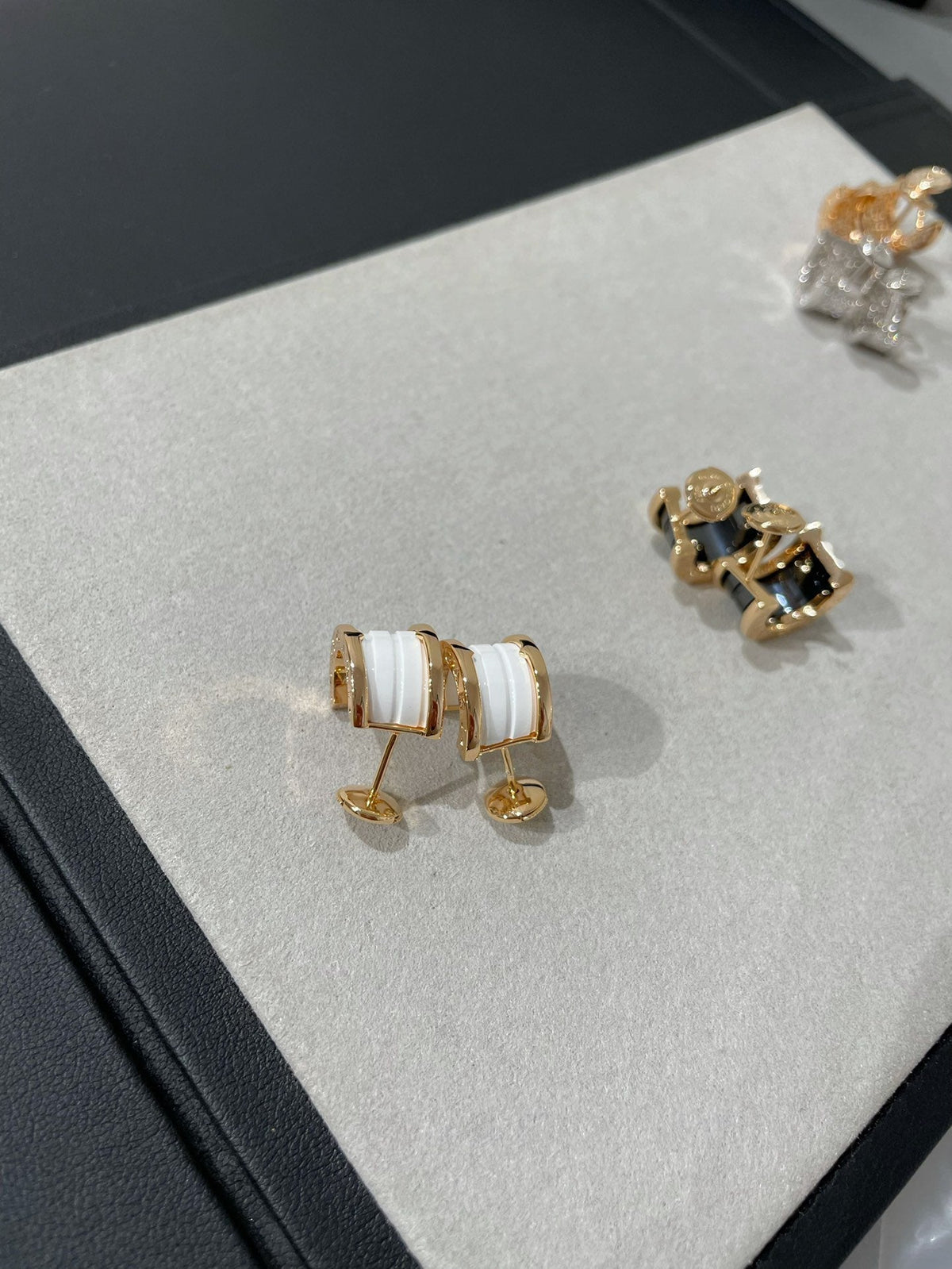 [Glow Muse]ZERO 1 PINK GOLD CERAMIC EARRINGS