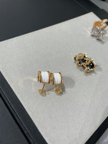 [Glow Muse]ZERO 1 PINK GOLD CERAMIC EARRINGS