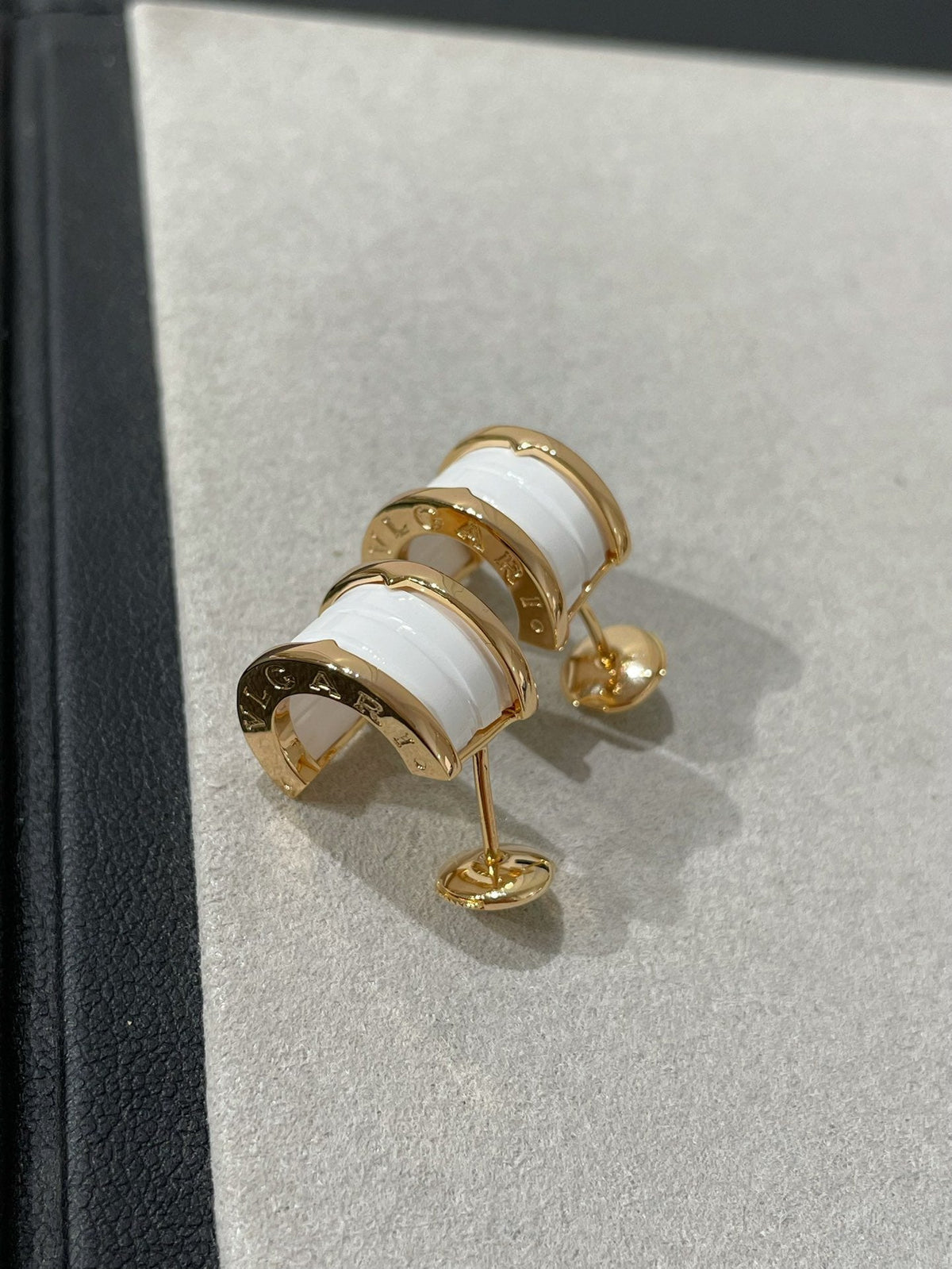 [Glow Muse]ZERO 1 PINK GOLD CERAMIC EARRINGS