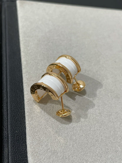 [Glow Muse]ZERO 1 PINK GOLD CERAMIC EARRINGS
