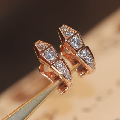 [Glow Muse]SERPENT PINK GOLD DIAMOND EARRINGS