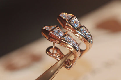 [Glow Muse]SERPENT PINK GOLD DIAMOND EARRINGS