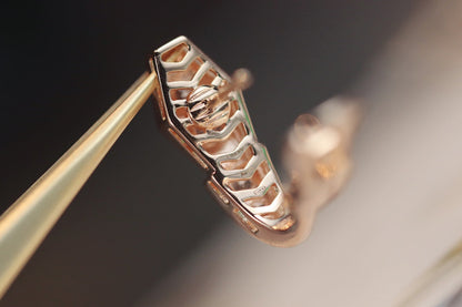 [Glow Muse]SERPENT PINK GOLD DIAMOND EARRINGS