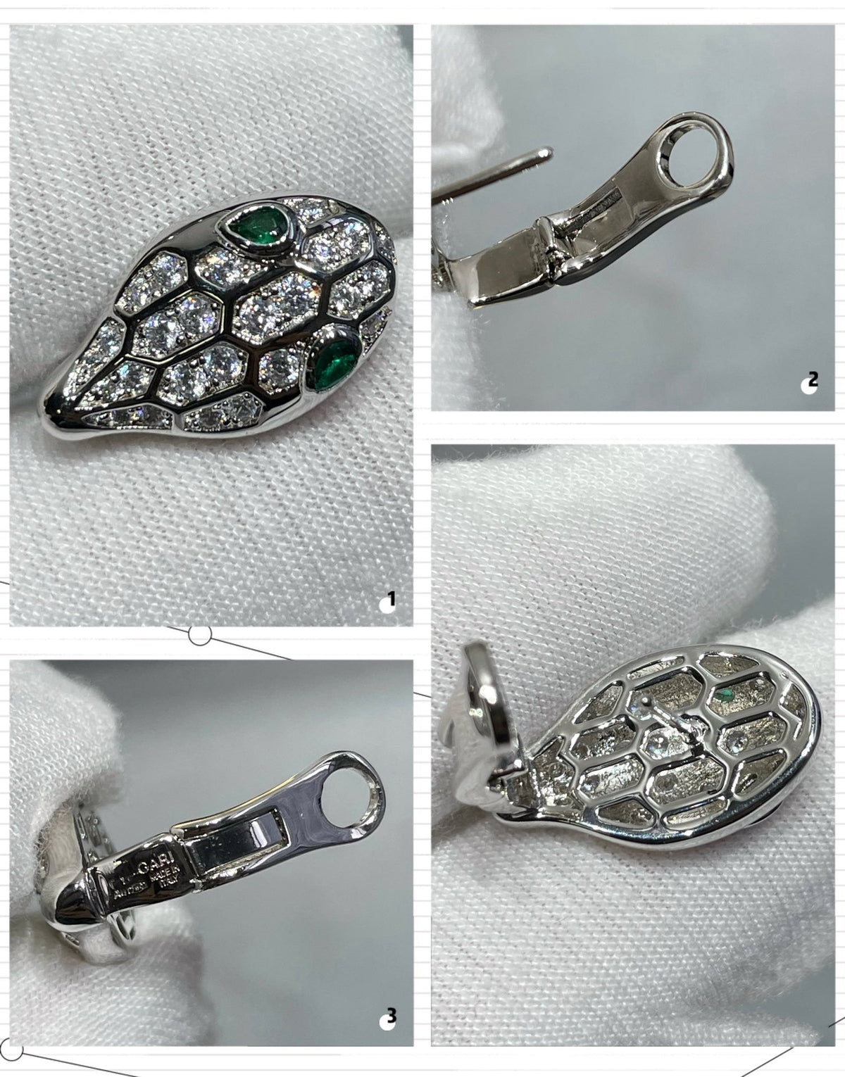 [Glow Muse]SERPENT DIAMOND STUD EARRINGS