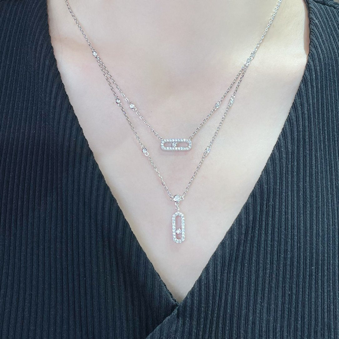 [Glow Muse]MOVE 2 ROW DIAMOND NECKLACE