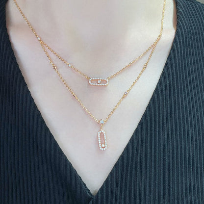 [Glow Muse]MOVE 2 ROW DIAMOND NECKLACE