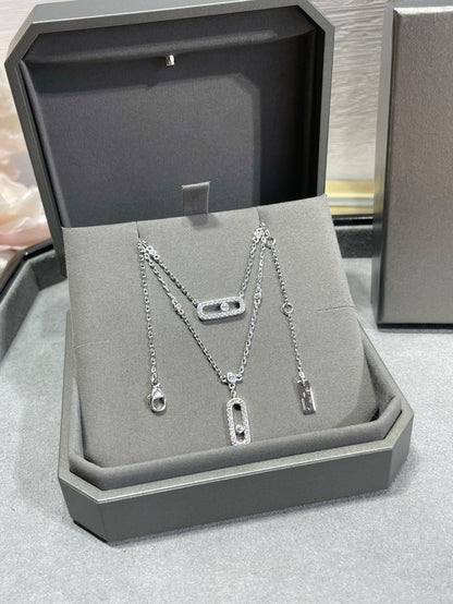 [Glow Muse]MOVE 2 ROW DIAMOND NECKLACE
