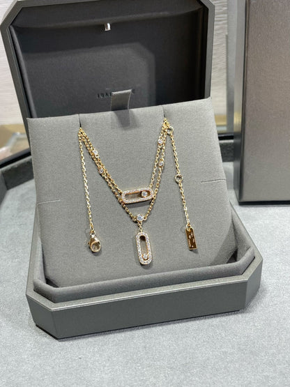 [Glow Muse]MOVE 2 ROW DIAMOND NECKLACE