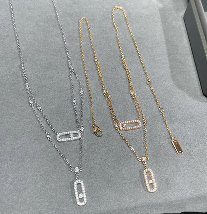 [Glow Muse]MOVE 2 ROW DIAMOND NECKLACE