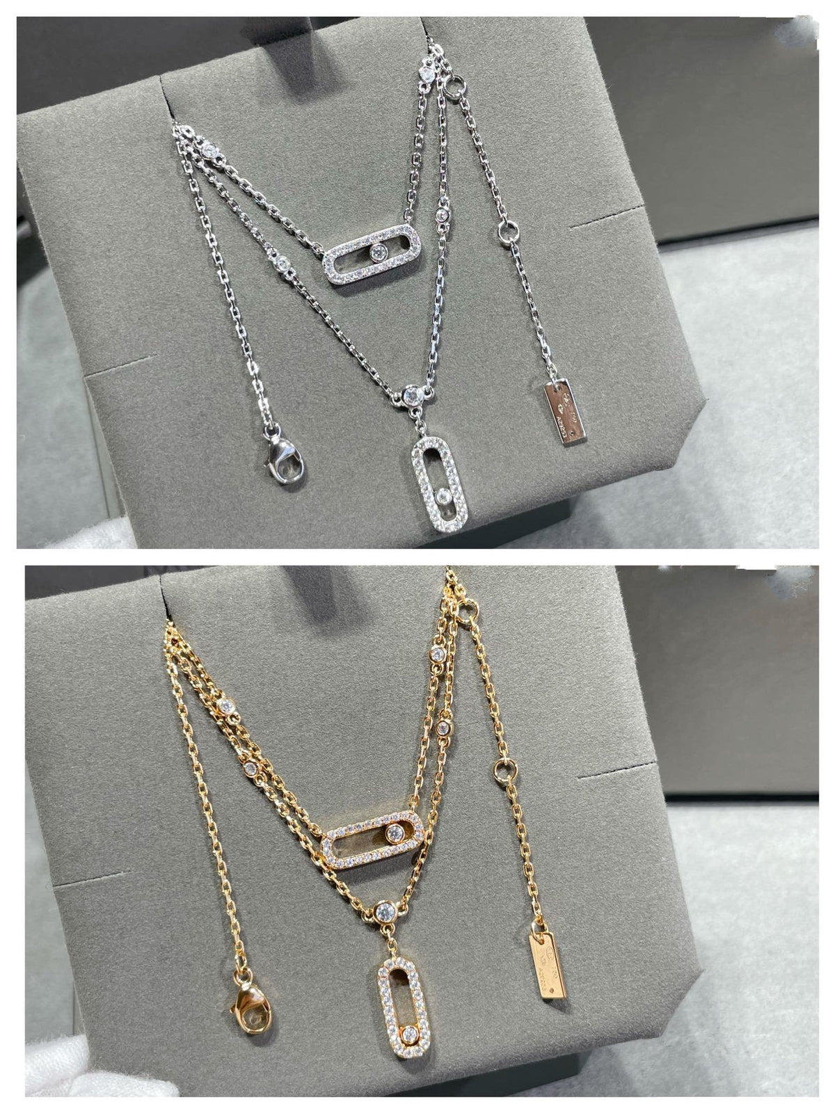 [Glow Muse]MOVE 2 ROW DIAMOND NECKLACE