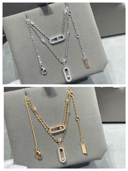 [Glow Muse]MOVE 2 ROW DIAMOND NECKLACE