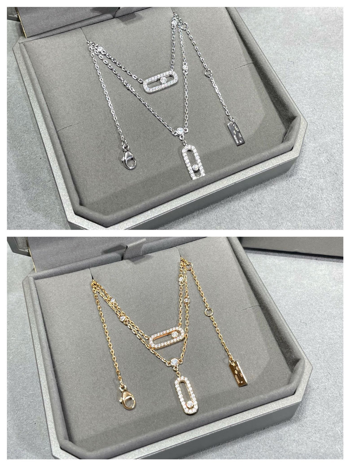 [Glow Muse]MOVE 2 ROW DIAMOND NECKLACE