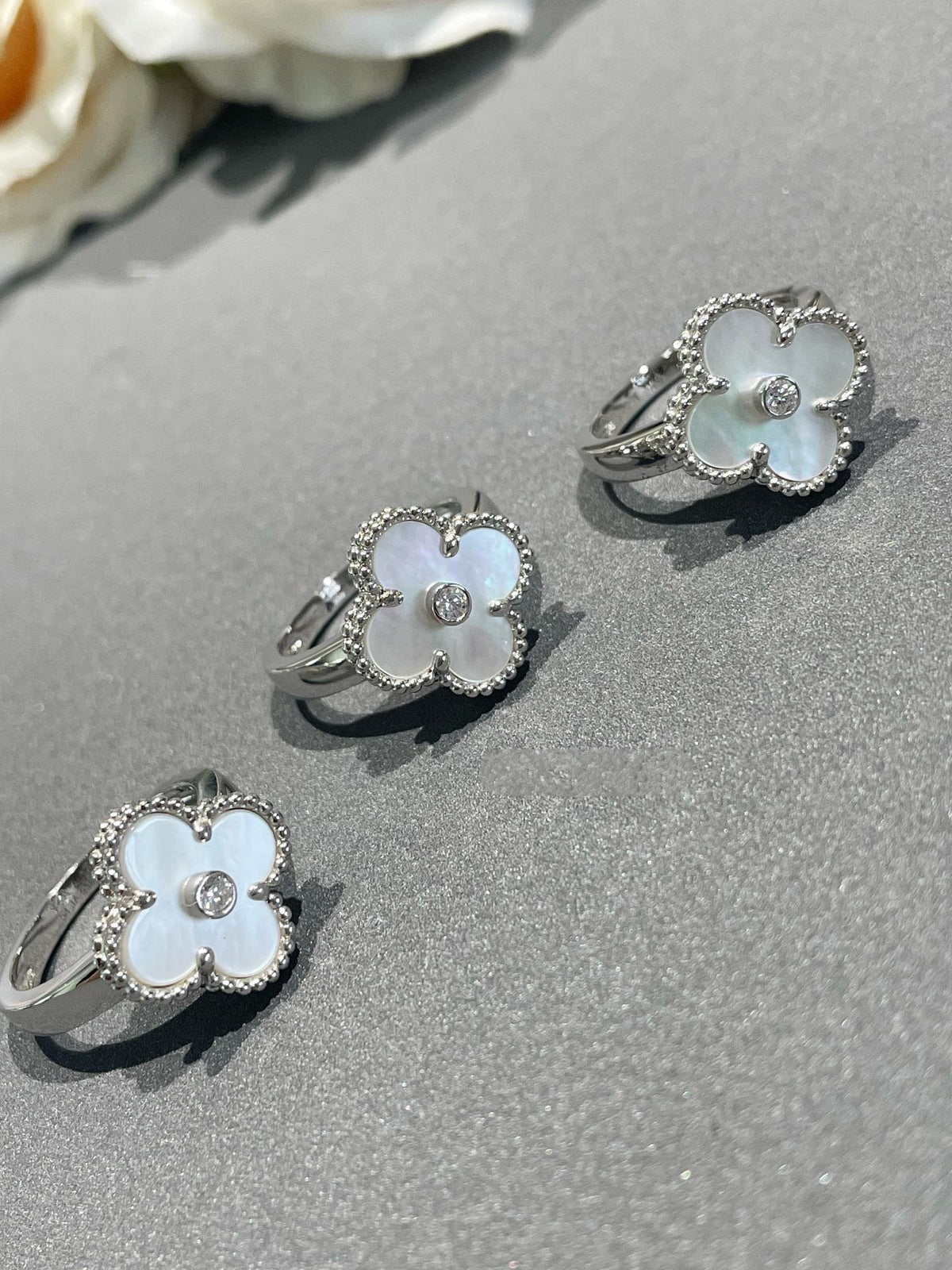 [Glow Muse]CLOVER SILVER MOP DIAMOND RING