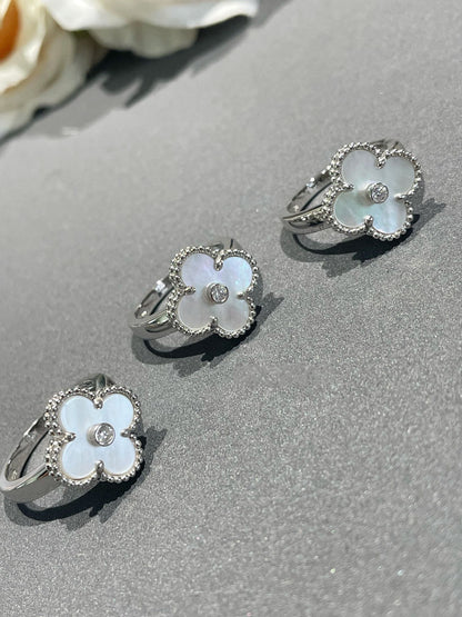 [Glow Muse]CLOVER SILVER MOP DIAMOND RING