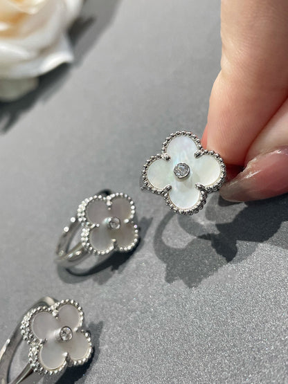 [Glow Muse]CLOVER SILVER MOP DIAMOND RING