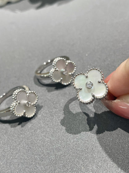 [Glow Muse]CLOVER SILVER MOP DIAMOND RING