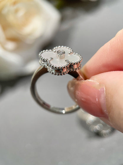 [Glow Muse]CLOVER SILVER MOP DIAMOND RING