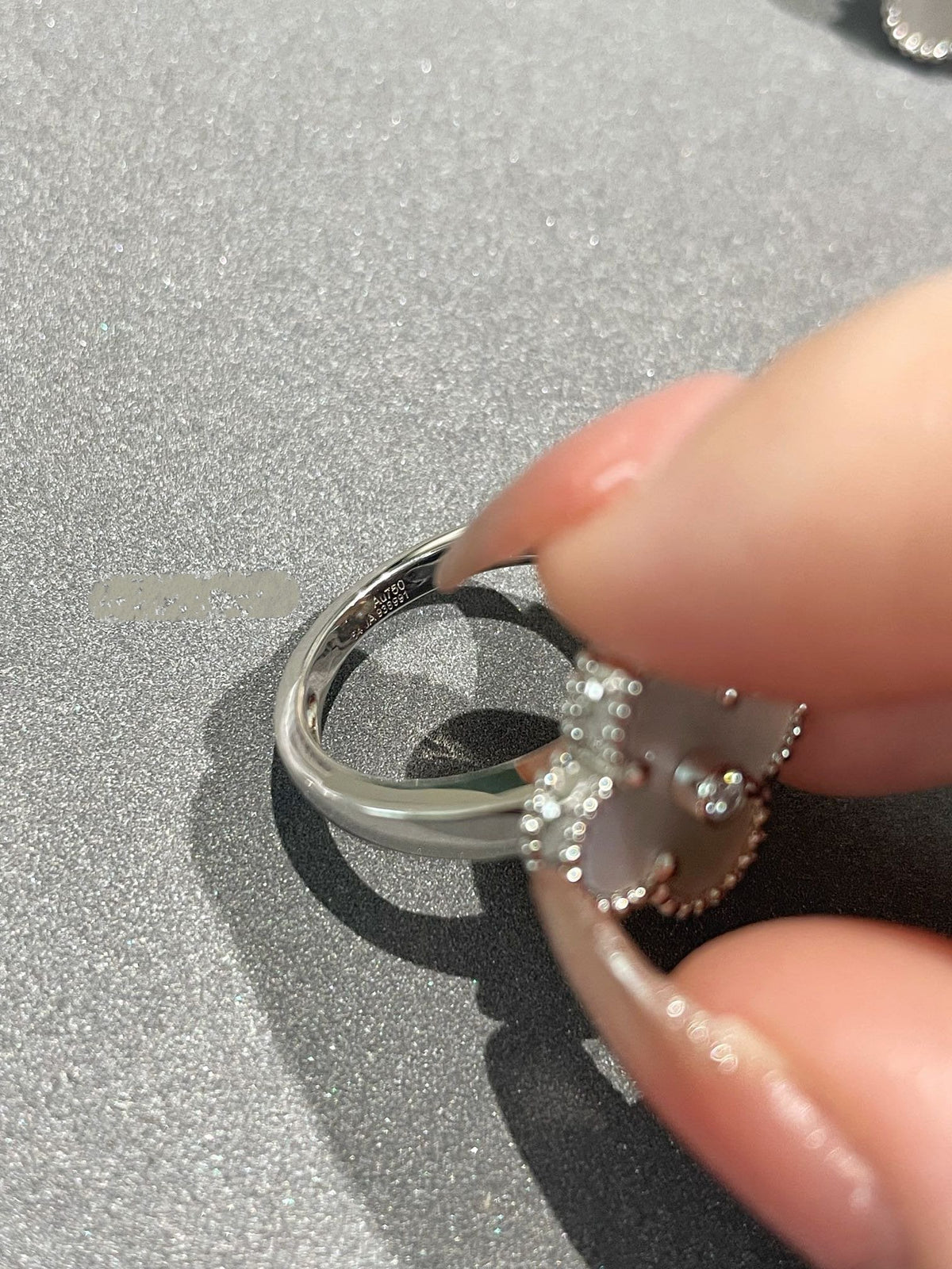 [Glow Muse]CLOVER SILVER MOP DIAMOND RING