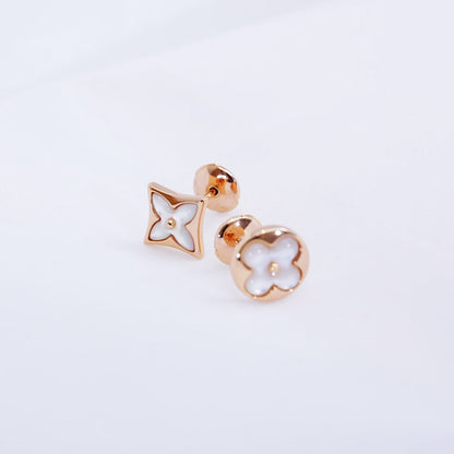 [Glow Muse]STAR AND SUN PINK GOLD MOP STUD EARRINGS