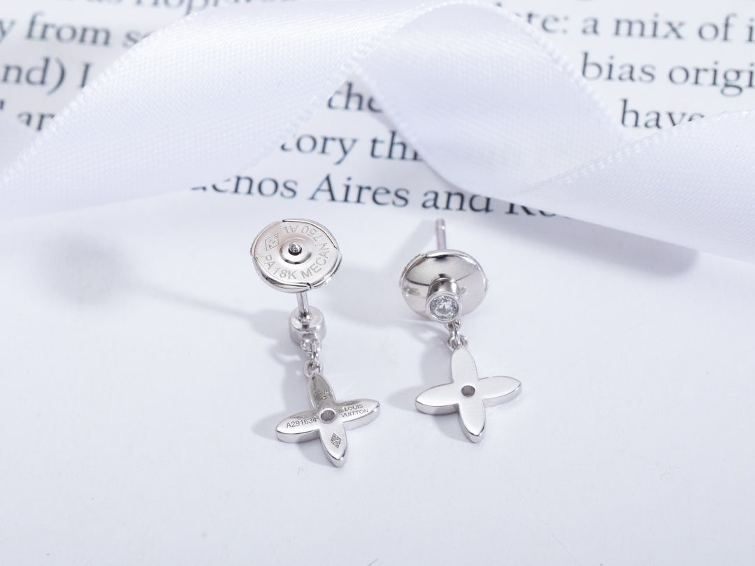[Glow Muse]VIDYLLE SILVER DIAMOND MINI DROP EARRINGS