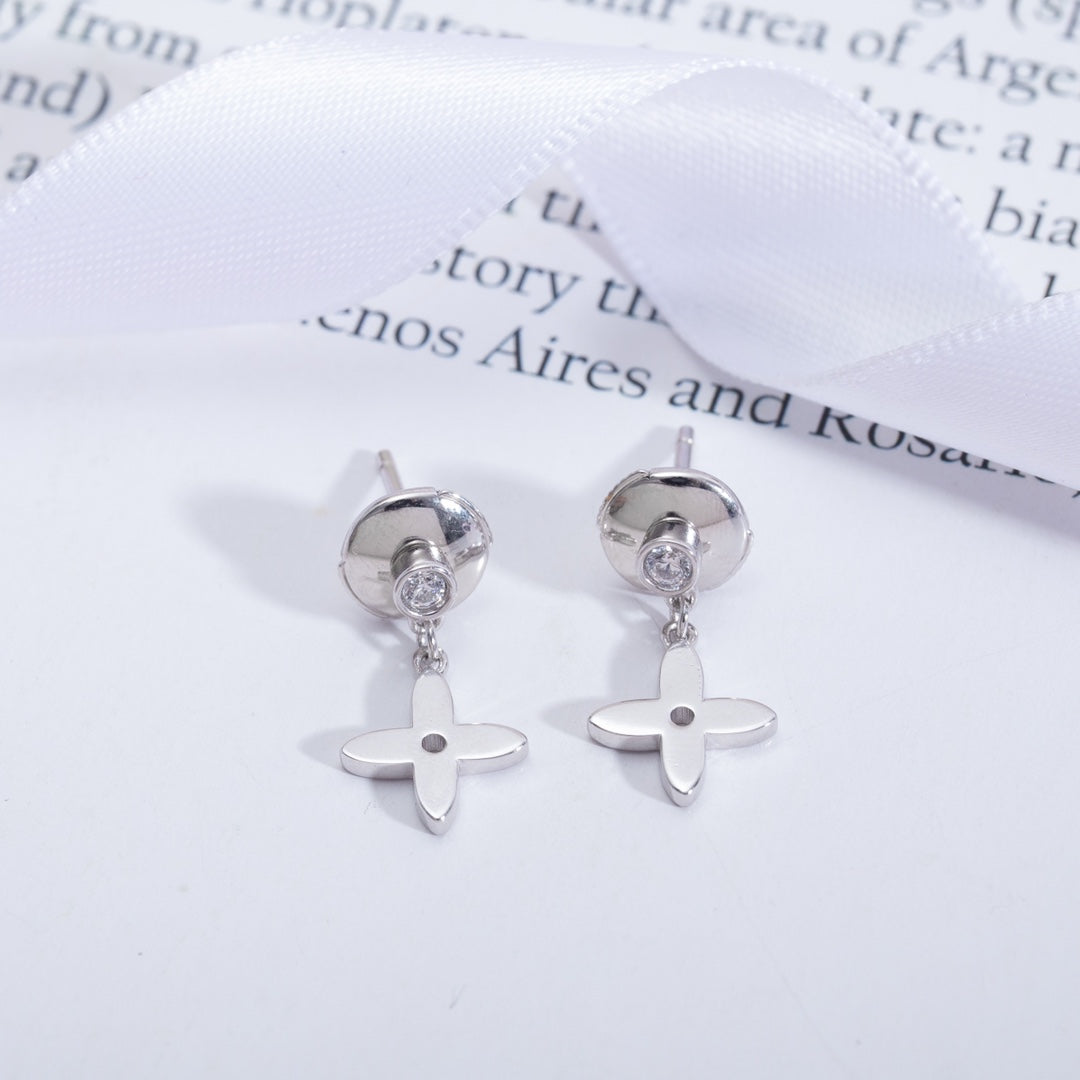 [Glow Muse]VIDYLLE SILVER DIAMOND MINI DROP EARRINGS