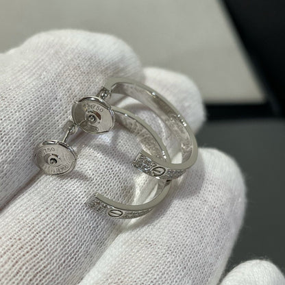 [Glow Muse]LOVE DIAMOND SILVER HOOP EARRINGS