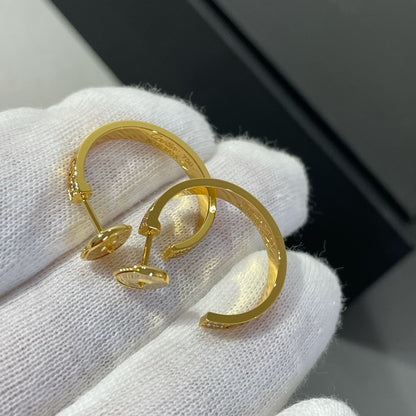 [Glow Muse]LOVE DIAMOND GOLD HOOP EARRINGS