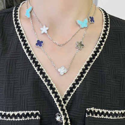 [Glow Muse]LUCKY CLOVER SILVER 11 MOTIF NECKLACE