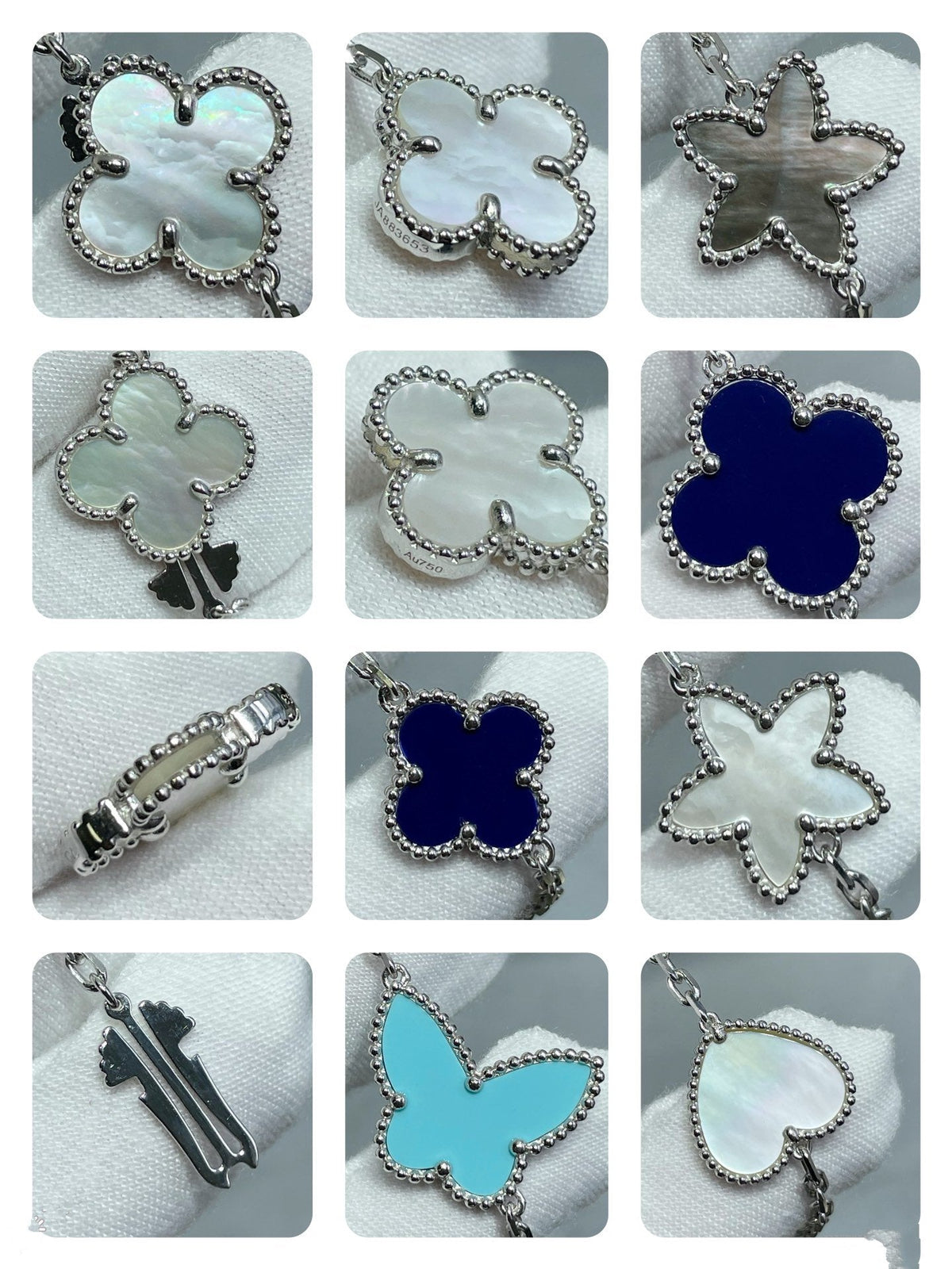 [Glow Muse]LUCKY CLOVER SILVER 11 MOTIF NECKLACE