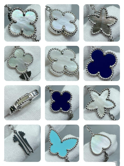 [Glow Muse]LUCKY CLOVER SILVER 11 MOTIF NECKLACE