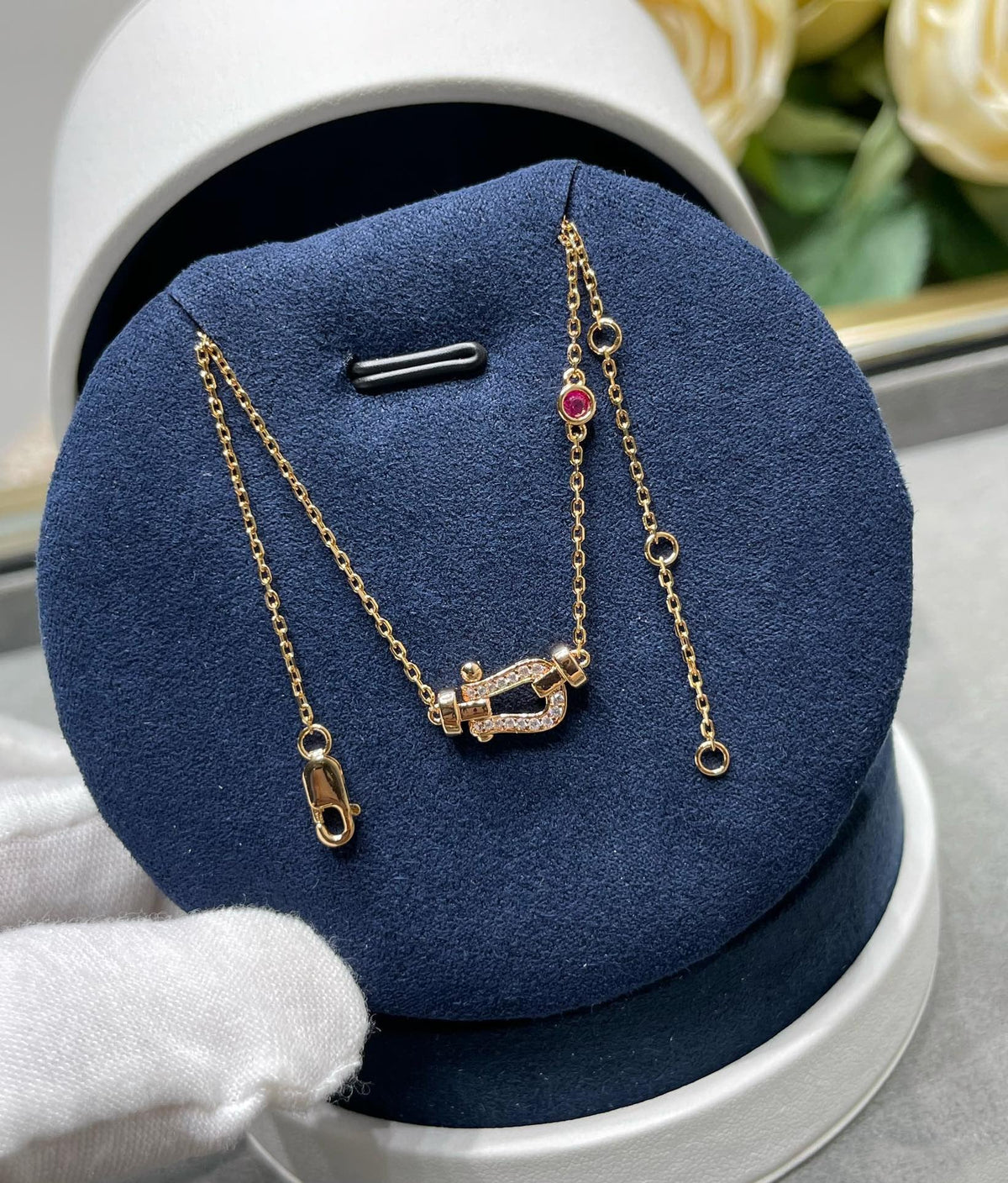 [Glow Muse]FORCE 10 DIAMOND PINK GOLD NECKLACE