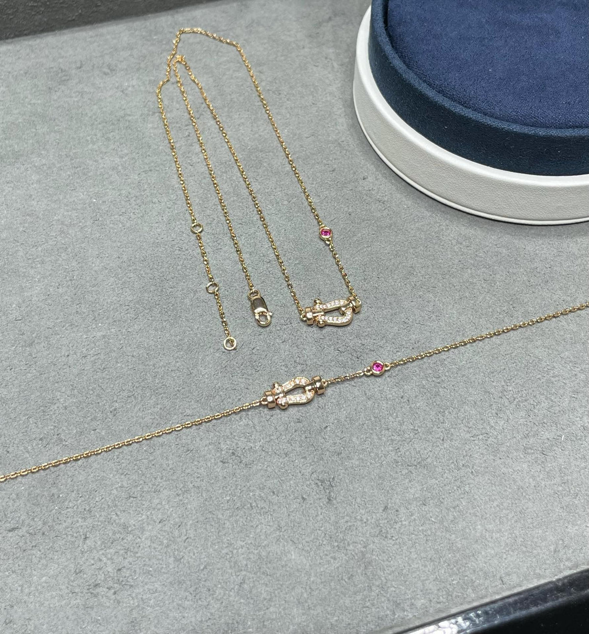 [Glow Muse]FORCE 10 DIAMOND PINK GOLD NECKLACE