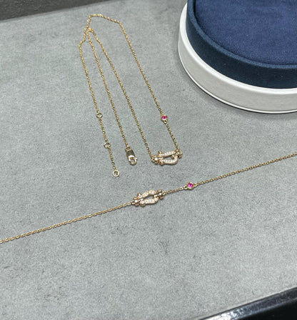 [Glow Muse]FORCE 10 DIAMOND PINK GOLD NECKLACE