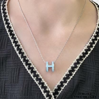 [Glow Muse]POP H SKY BLUE NECKLACE