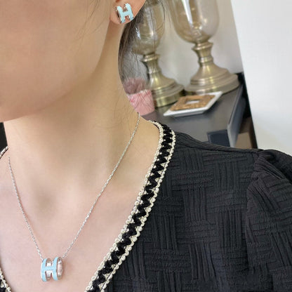 [Glow Muse]POP H SKY BLUE NECKLACE