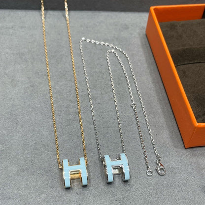 [Glow Muse]POP H SKY BLUE NECKLACE