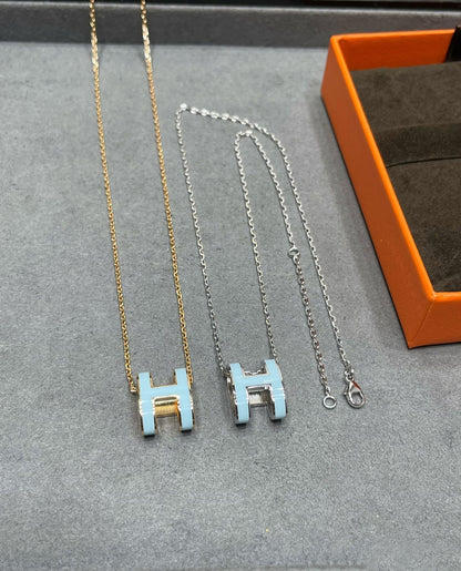 [Glow Muse]POP H SKY BLUE NECKLACE