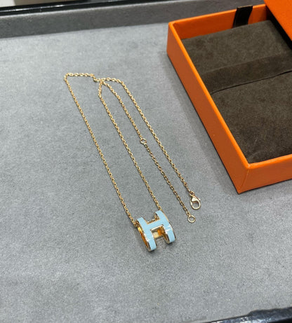 [Glow Muse]POP H SKY BLUE NECKLACE