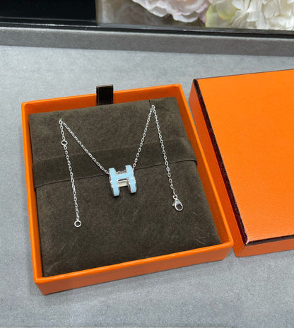 [Glow Muse]POP H SKY BLUE NECKLACE
