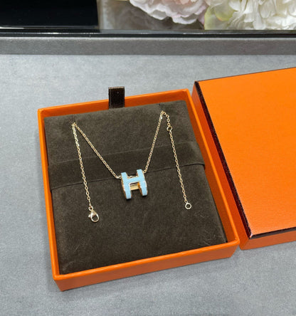 [Glow Muse]POP H SKY BLUE NECKLACE