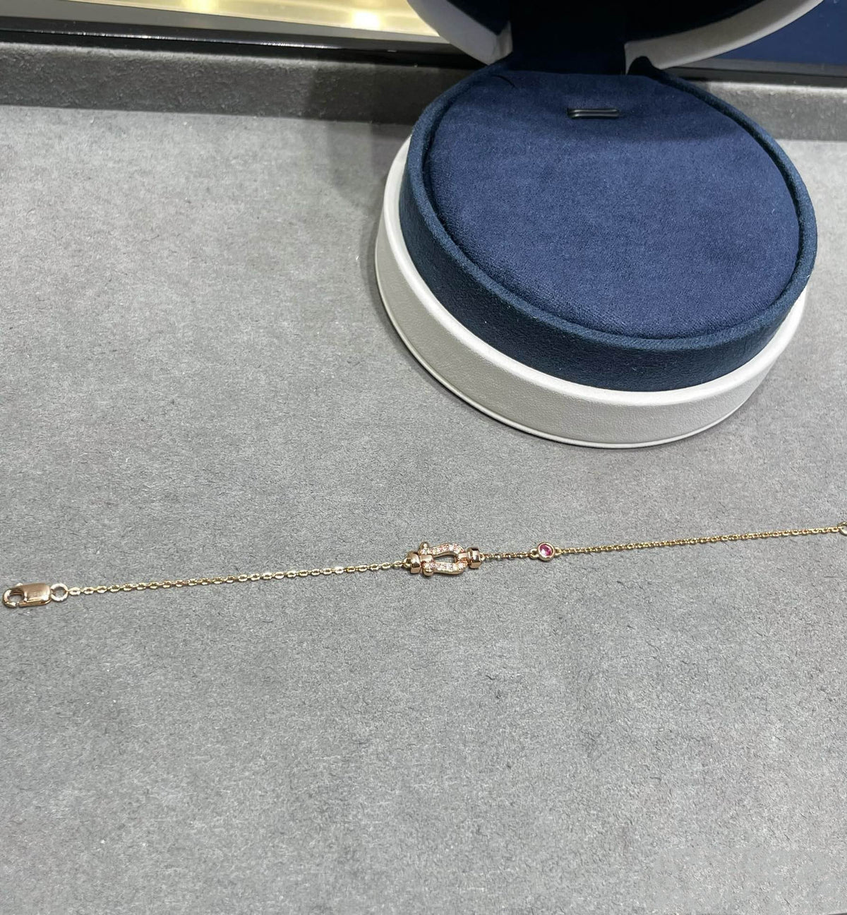 [Glow Muse]FORCE 10 DIAMOND CHAIN LINK PINK GOLD BRACELET