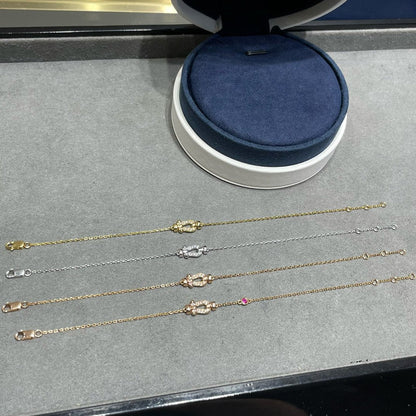 [Glow Muse]FORCE 10 DIAMOND CHAIN LINK PINK GOLD BRACELET