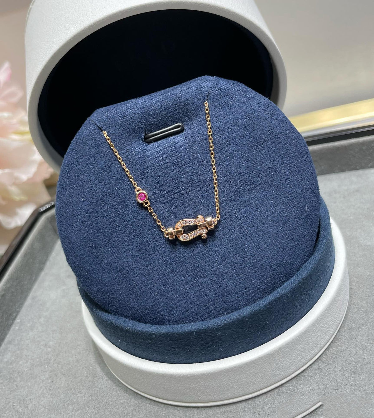 [Glow Muse]FORCE 10 DIAMOND CHAIN LINK PINK GOLD BRACELET