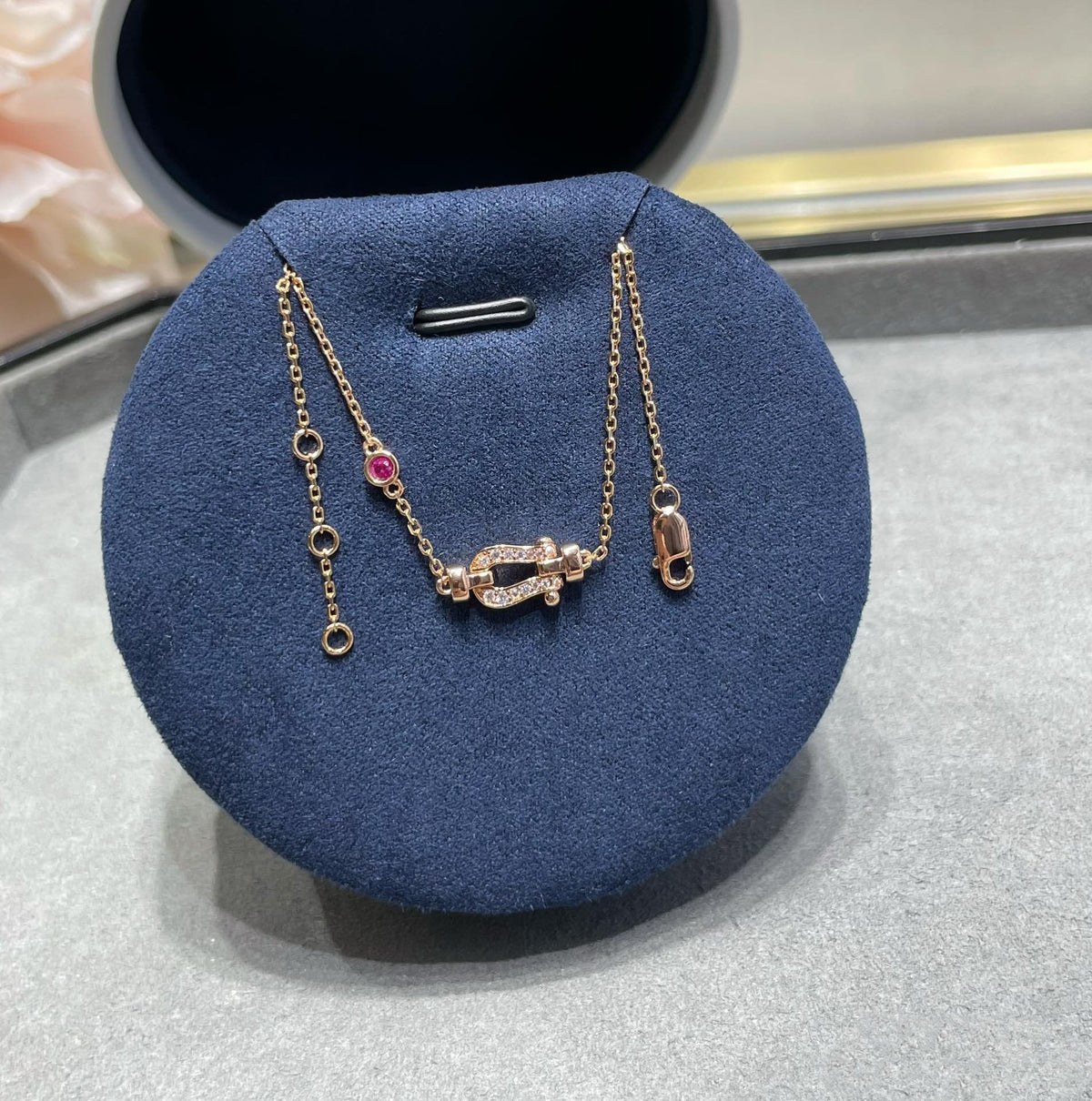 [Glow Muse]FORCE 10 DIAMOND CHAIN LINK PINK GOLD BRACELET