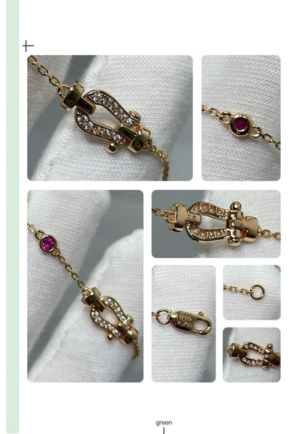 [Glow Muse]FORCE 10 DIAMOND CHAIN LINK PINK GOLD BRACELET