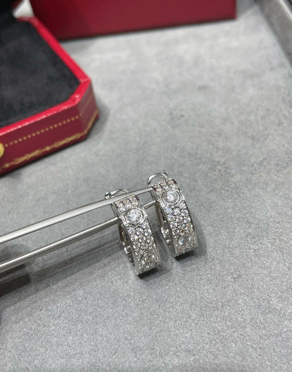 [Glow Muse]LOVE 5.5MM DIAMOND PAVED EARRINGS