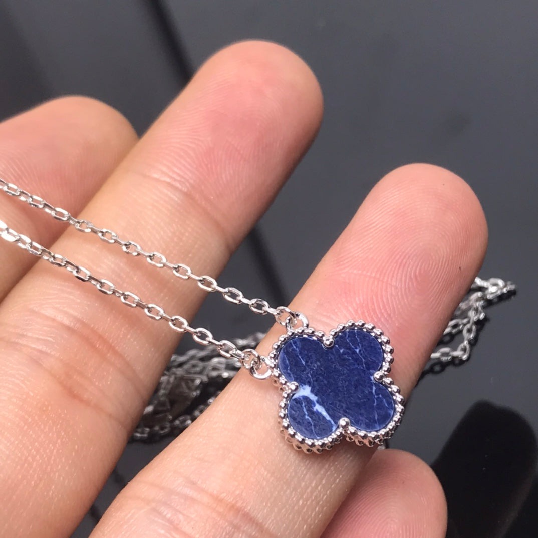 [Glow Muse]CLOVER PIETERSITE SILVER LONG NECKLACE