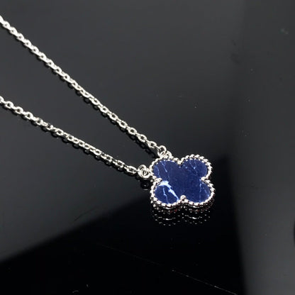 [Glow Muse]CLOVER PIETERSITE SILVER LONG NECKLACE