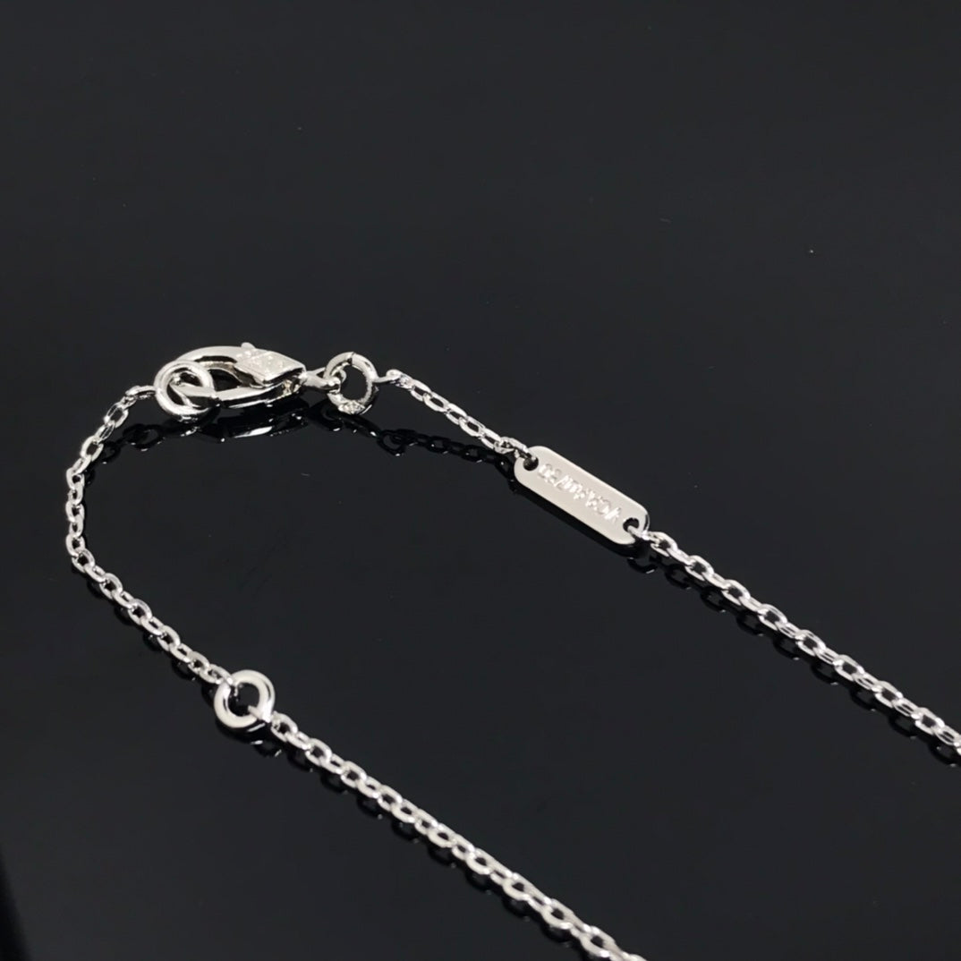 [Glow Muse]CLOVER PIETERSITE SILVER LONG NECKLACE